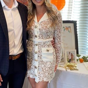 New season: Self-Portrait Magnolia Lace Button-Front Minidress